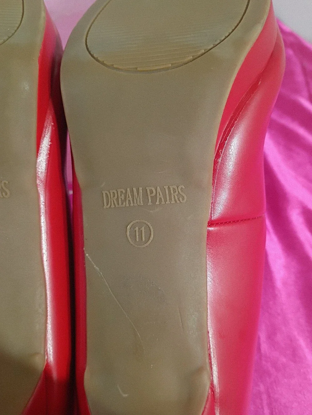 DREAM PAIRS Womens SZ 11 LowHeel Pump Shoes Round Toe Slip On Dress Shoes In Red